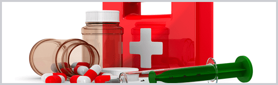 Farmacia González Lastra botiquín junto a medicinas